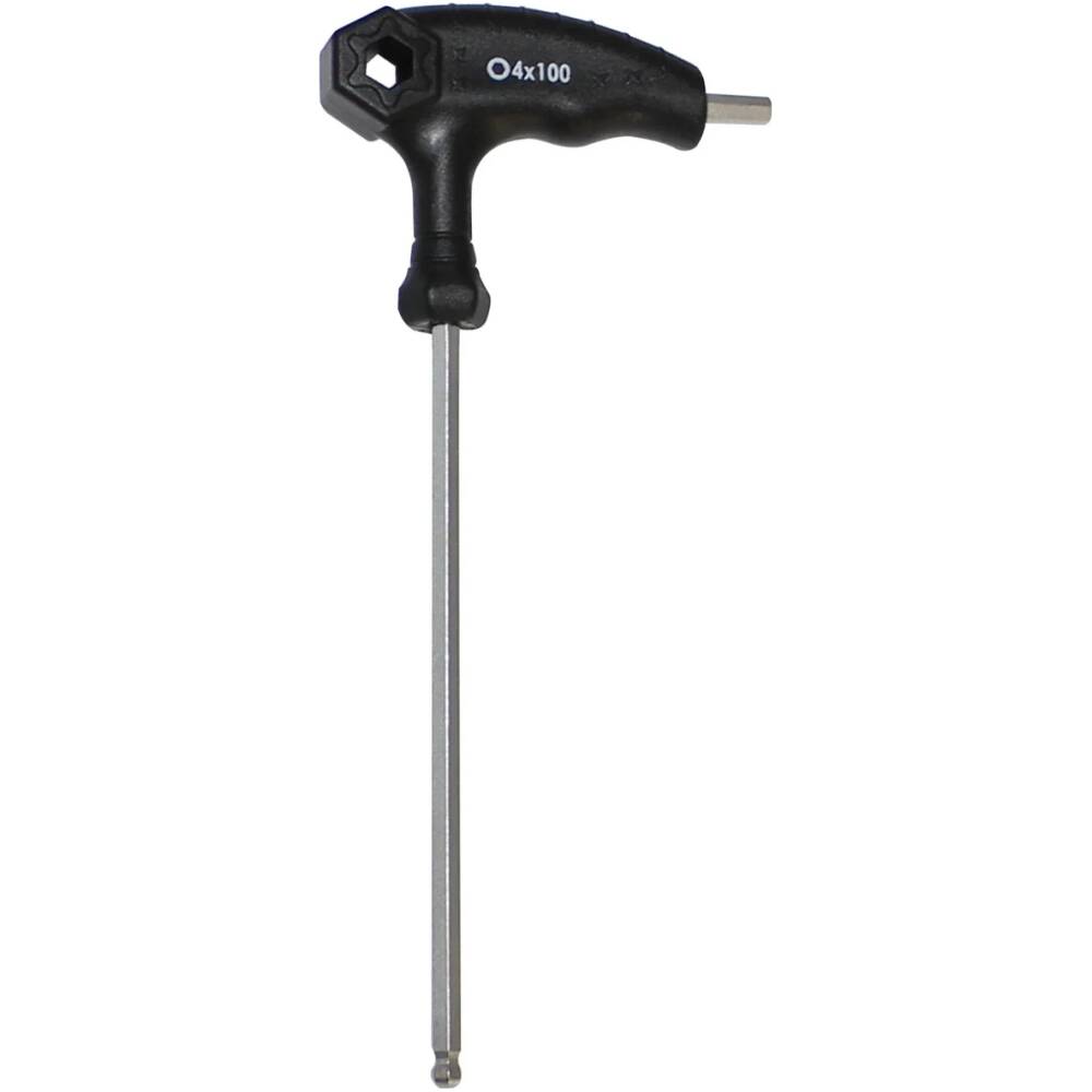 double hexagonal wrench 4 mm with ball end<br>ergonomic T shaped handle<br>total length: 150 x 65 mm<br>material: chrome-vanadium steel