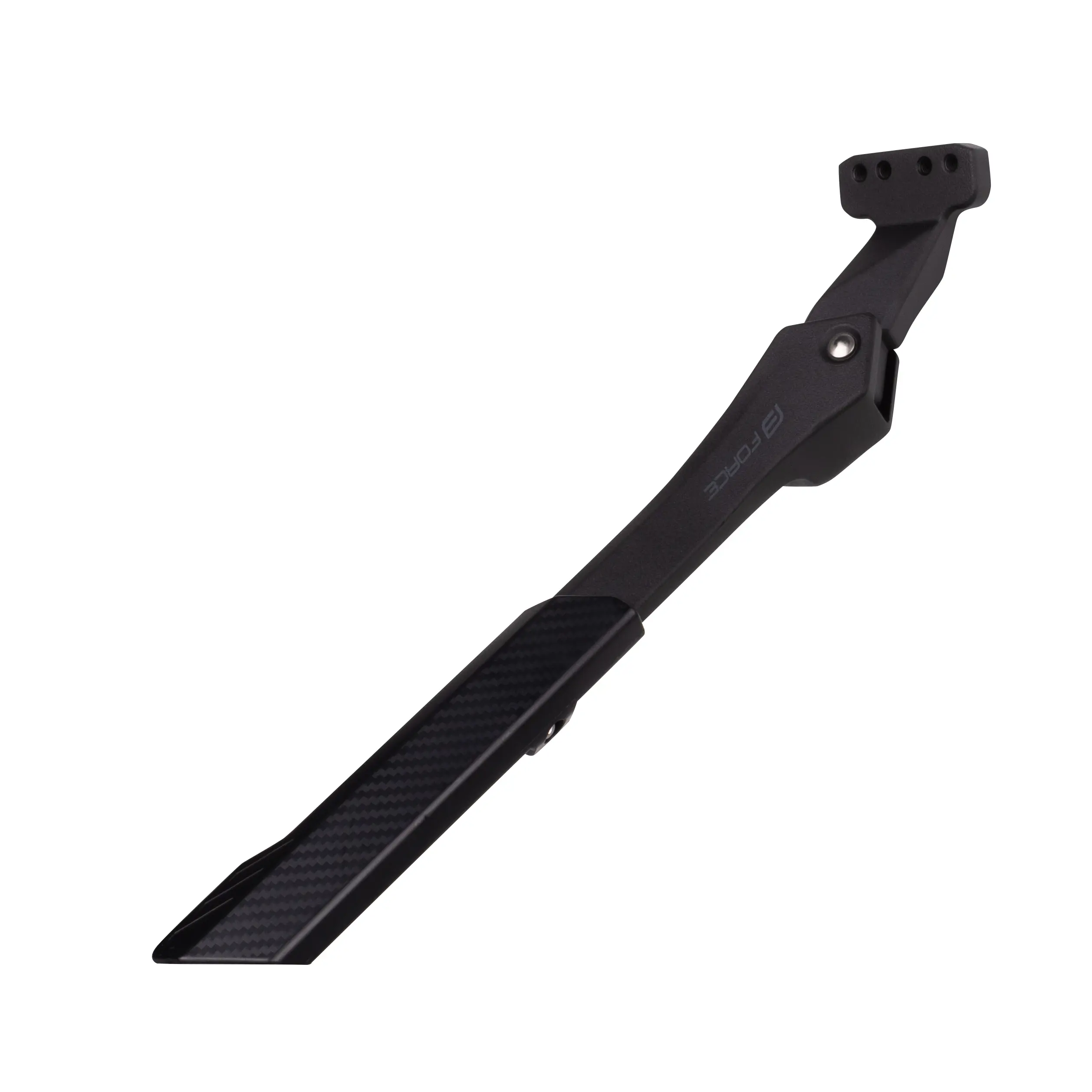 E-BIKE rear kickstand FORCEsuitable for pitch: 18 a 40 mmadjustable: for 24" - 29" wheelsmaximal length: 43 cmminimal length: 34 cmwith plastic endmaterial: alloyweight: 480 gpacked on FORCE card