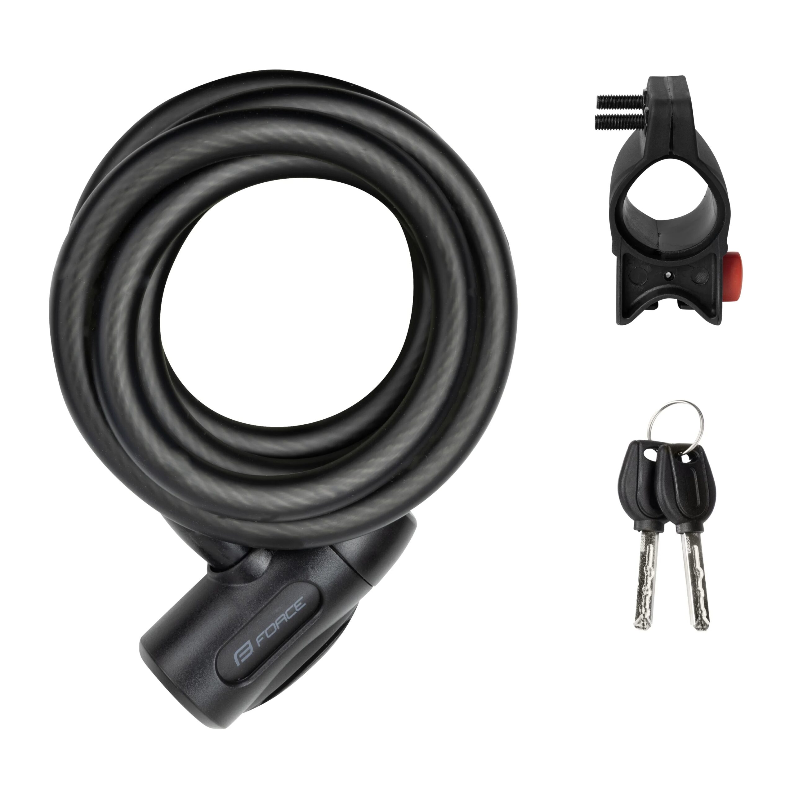 FORCE LUXO S12/1800 mm LockThe spiral lock with a steel cable is suitable for short-term protection of bicycles