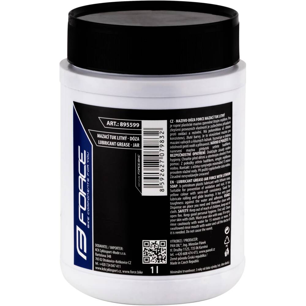 yellow greaser FORCE jar - petroleum with lithium<br>suitable for metal plain and rolling bearings