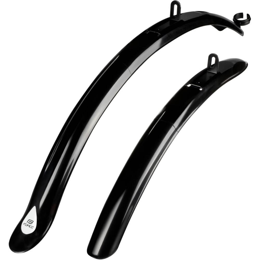 set of mudguards front + rear<br>designed for MTB 24" / 26" and TREKKING 28" wheels<br>suitable for V-brakes<br>width of mudguard: 50 mm<br>material: plastic