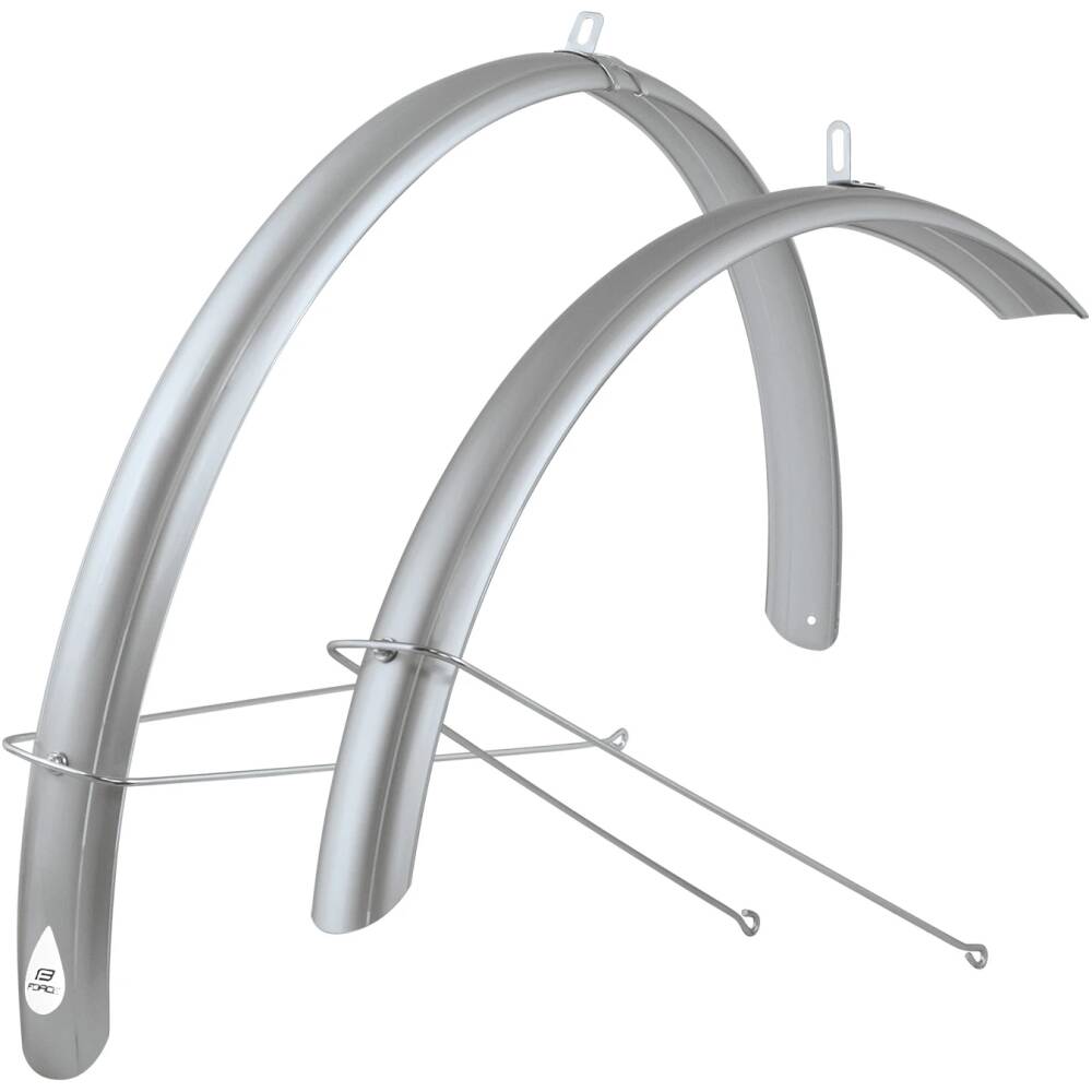 set of mudguards front + rear<br>designed for 28" TREKKING wheels<br>width of mudguard: 48 mm<br>material: PET + zinc coated stays<br>weight: 415 g<br>packed in polybag<br>made in Italy
