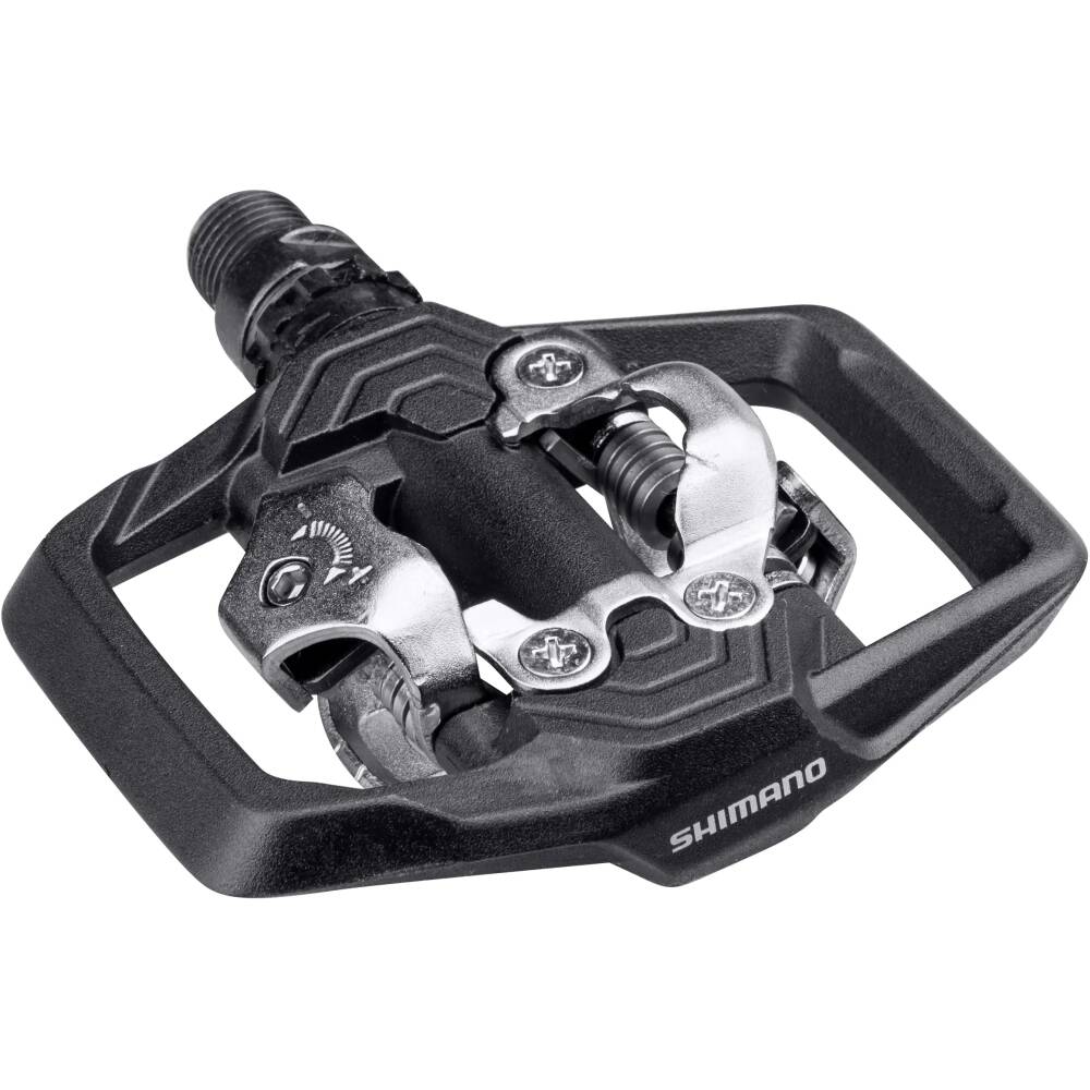 All Mountain či Enduro pedály s SPD<br>bez odrazek<br>nastavitelné předpětí pro upnutí a uvolnění dle preferencí jezdce<br>integrovaná klec  pro lepší ovládání neupnutou obuví<br>včetně zarážek SM-SH51<br>hmotnost: 540 g