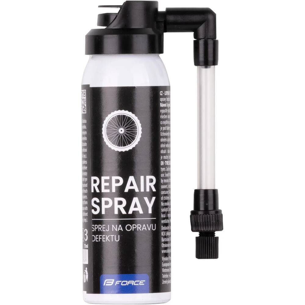 <p>for tubeless tires (or standard tires with inner tubes)<br>repairs punctures up to 1 mm and simultaneously inflates the tire to approximately 1.2 bar<br>(the tube/tire is inflated while the puncture is being sealed)<br>latex-free formula<br>the product comes with a plastic hose tip compatible with AV (Auto/Moto) valves<br>supplied with a plastic adapter for DV (Dunlop) and FV (Presta) valves</p>
