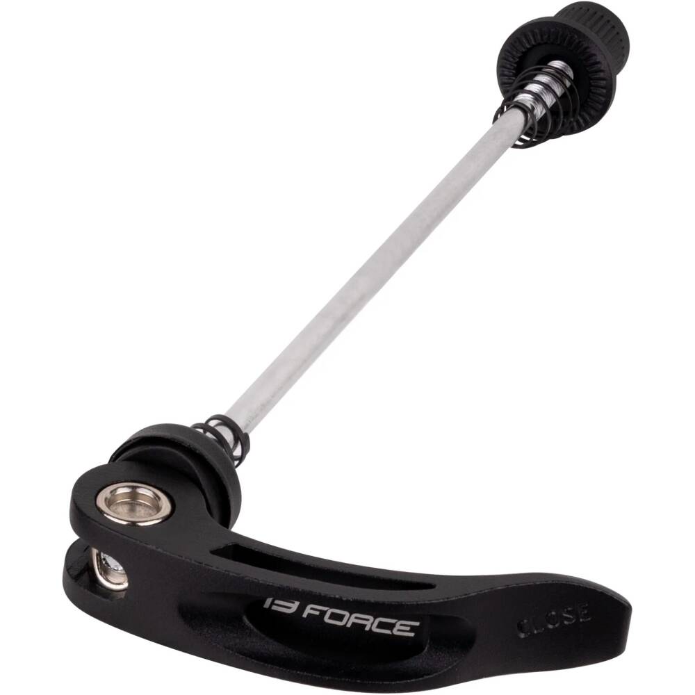 front quickreleaser with FORCE logo<br>total length of quick releaser: front 132 mm<br>usable length of the rod: front 115 mm<br>material: alloy
