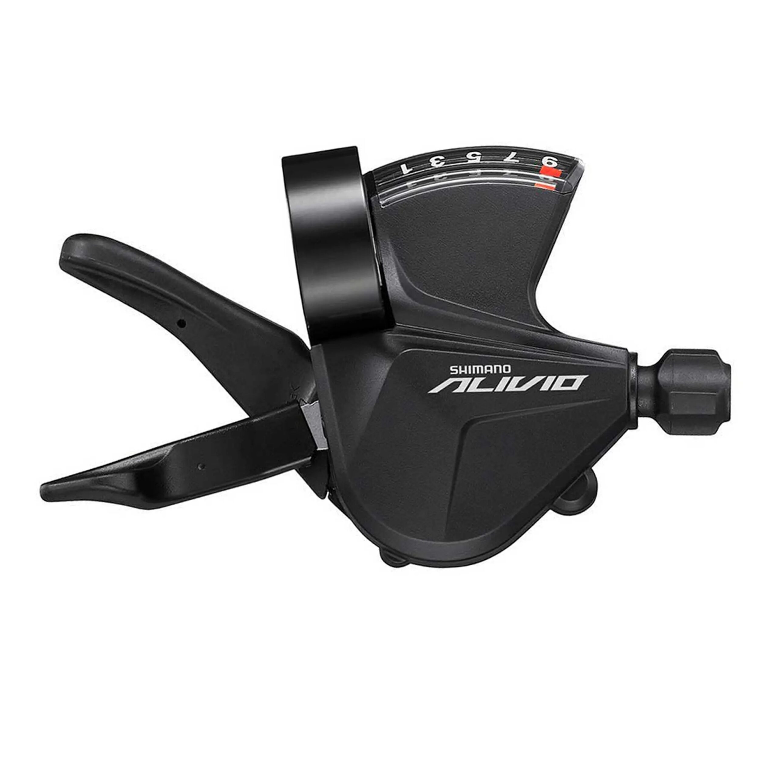 pravá řadicí páčka RAPIDFIRE PLUS pro 9 koloprovedení s objímkouoptický ukazatel převodůvčetně bowdenů a lanekk sadě ALIVIObalené provedení v krabičce