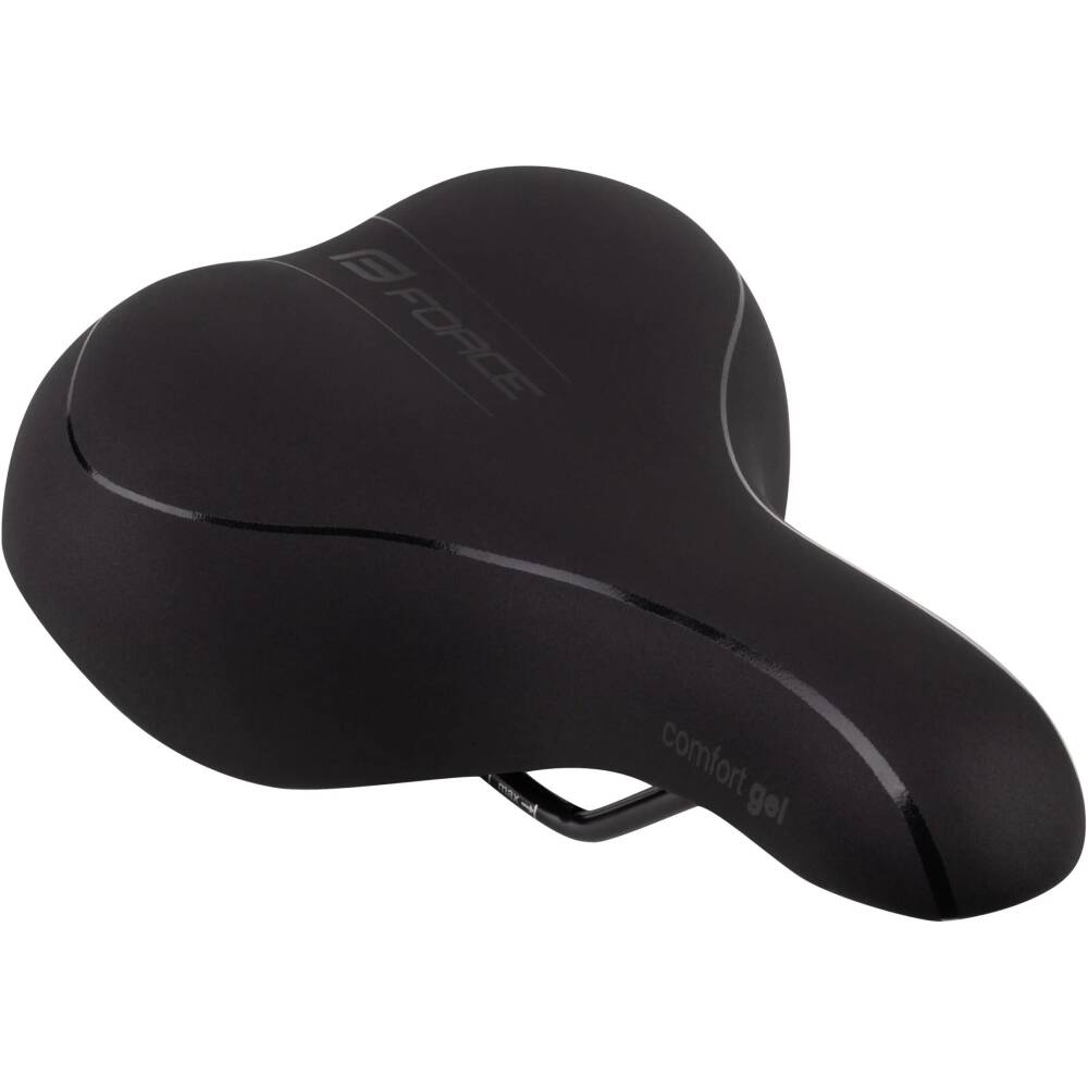 Comfortable gel saddle with a wider shape suitable for cycling and city bikes.<br>It has a high padding with gel layer on a flatter nylon elastic construction.<br><br>lady GEL saddle<br>does NOT include seatpost clamp<br>seat platform: nylon<br>steel rails with scale<br>material: PU - polyuretan<br>size: 245 x 180 mm<br>weight: 422 g<br>packed on FORCE card