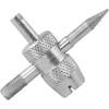 tap for cleaning and repare the valve body schrader + presta<br>use for easy installation of a new valve core<br>conical part - tap for repairing the presta valve<br>cylindrical part - tap for repairing the schrader valve<br>key to unscrew the schrader valve core<br>thread die for repairing the external thread of the schrader valve<br>designed for HOBBY use