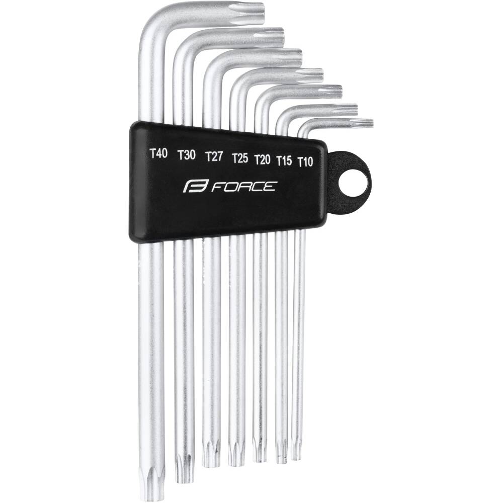 7 pcs set of hardened steel torx wrenches:<br>T10/ T15/ T20/ T25/ T27/ T30/ T40<br>length: 87 - 125mm