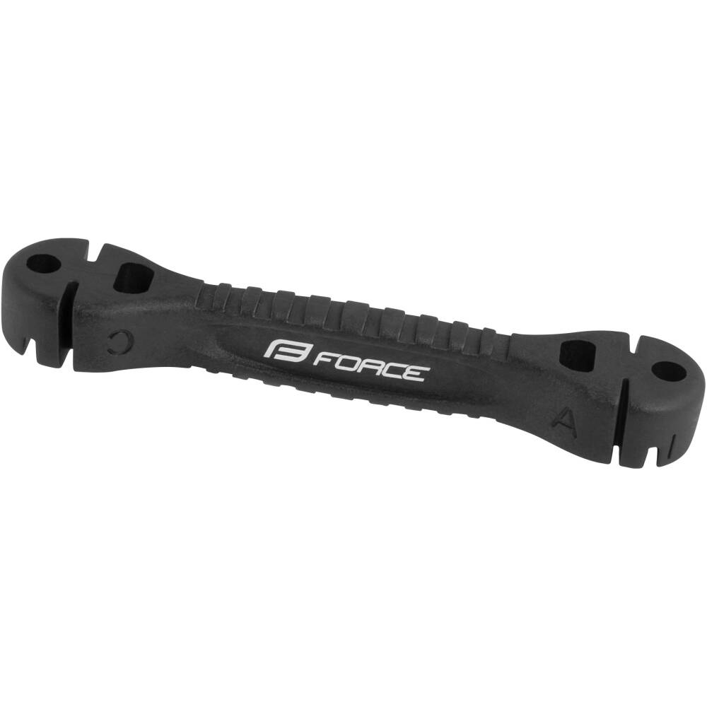 wrench for fixing flat spokes while truing<br>for 6 spoke sizes: (1) 1