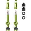 set includes 2 pcs. of presta valve (alloy)<br>with seal and alloy rim nut<br>cap is designed as a PRESTA valve core tool<br>2 pcs. of spare seal O-ring<br>2 pcs. of spare (squared) rubber bases<br>valve (w/o core) is 44 mm long<br>weight of the valve is 5