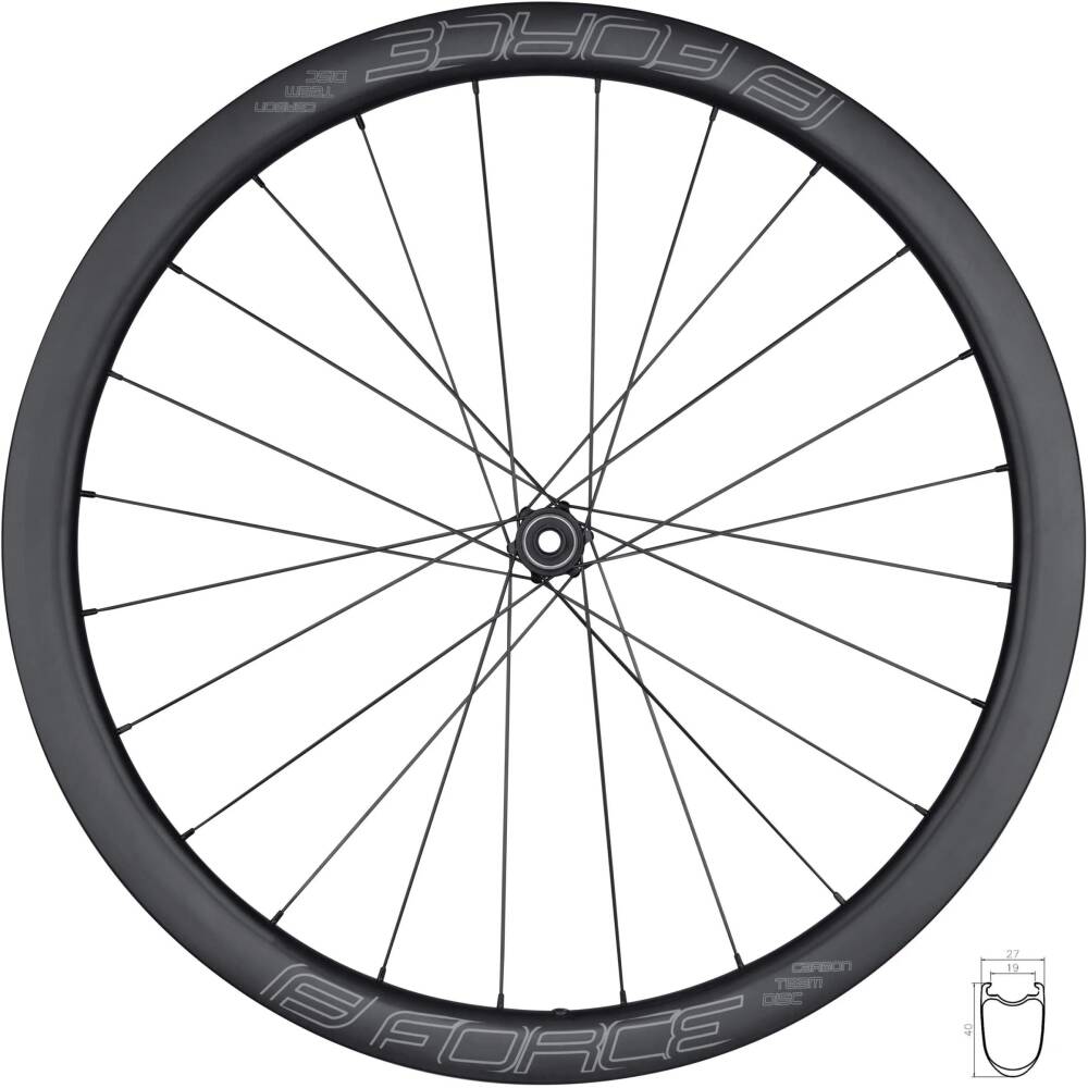 rim FORCE CARBON DISC for tyres <br>tubeless ready<br>height: 40 mm