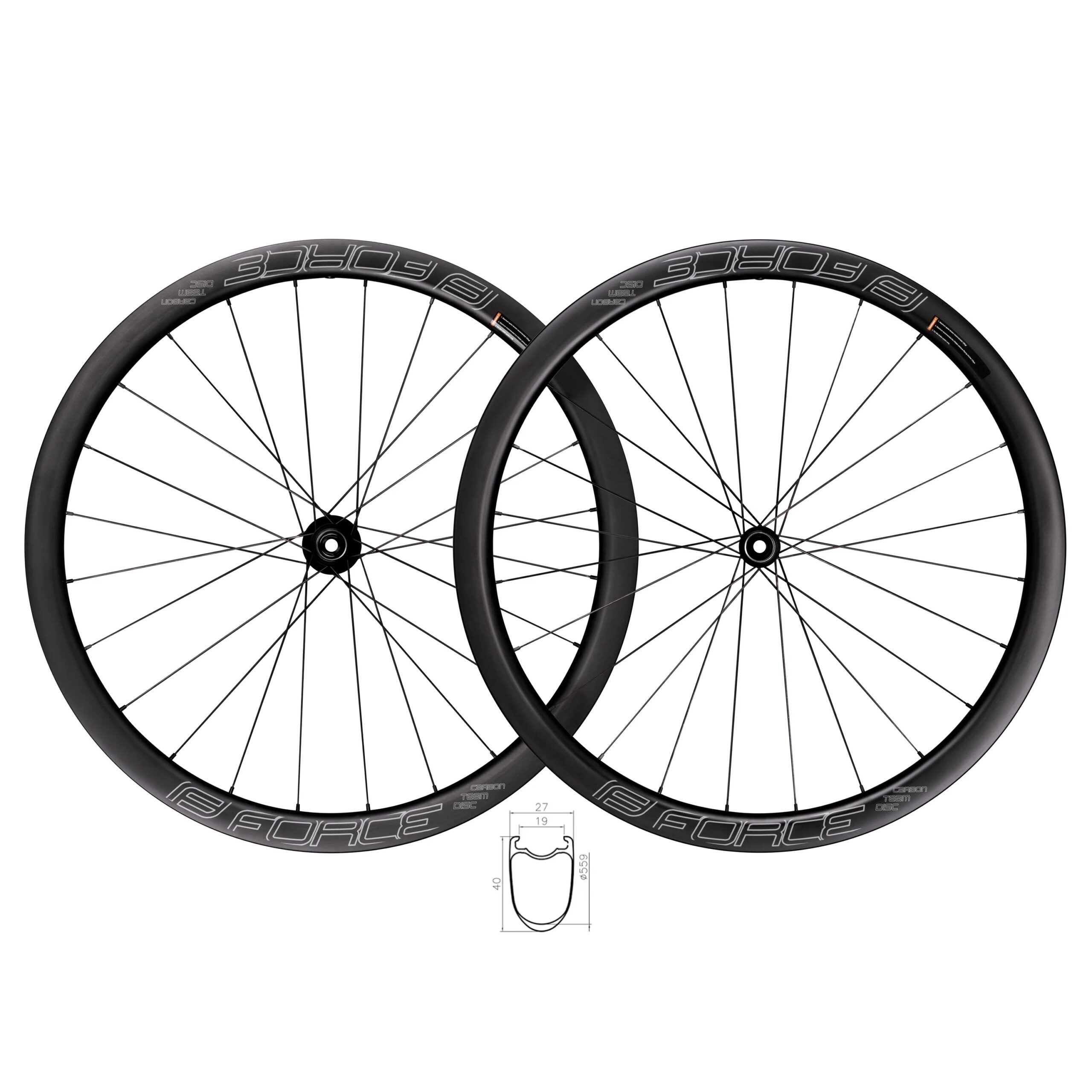FORCE CARBON rim for tyrestubeless readyheight: 40 mm