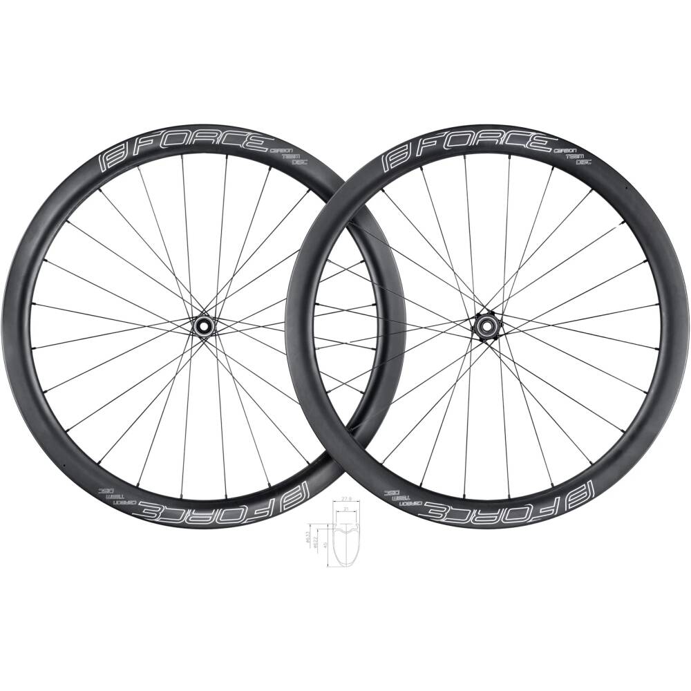 FORCE CARBON rim for tyres<br>tubeless ready<br>height: 45 mm