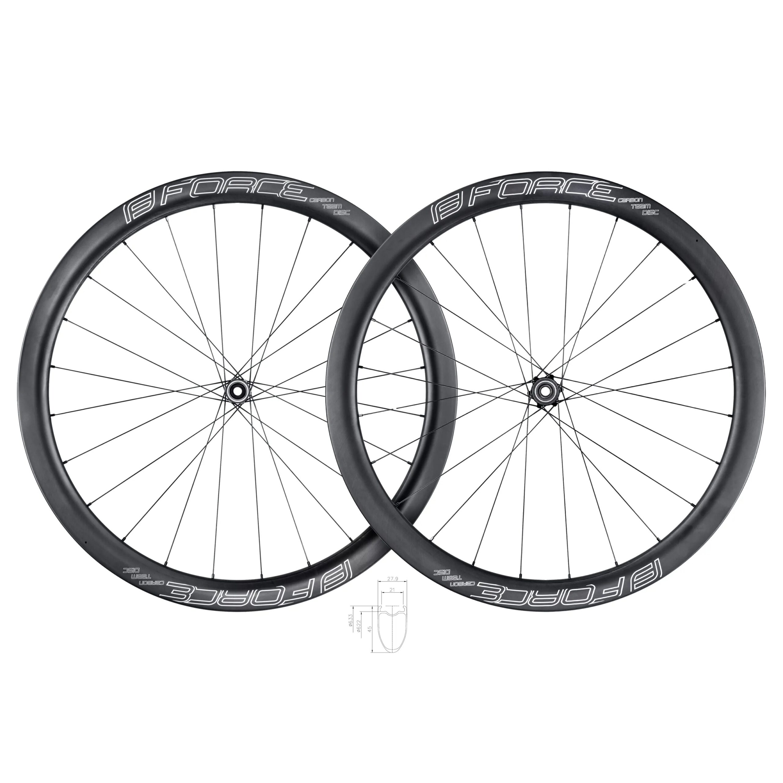 FORCE CARBON rim for tyrestubeless readyheight: 45 mm